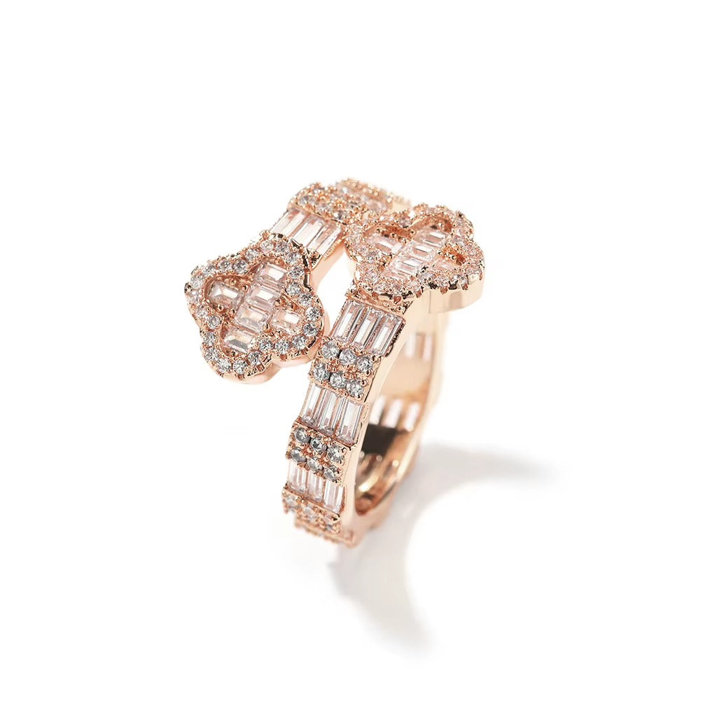 Iced Out Fyrklöver Ring