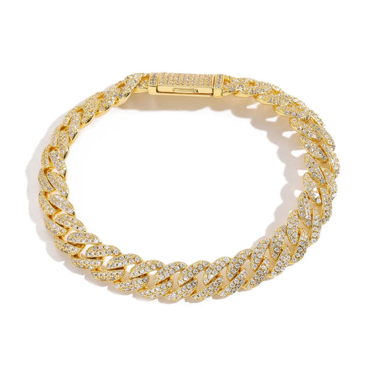 Herr 10mm Cuban Iced Out Armband