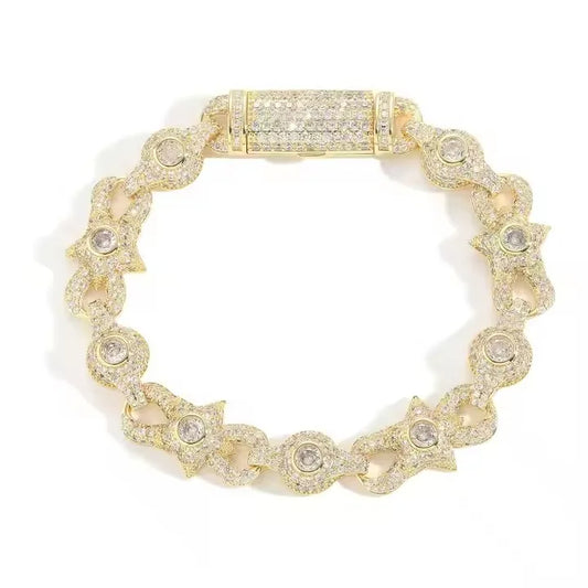 Unik Iced Out Ögformad Armband