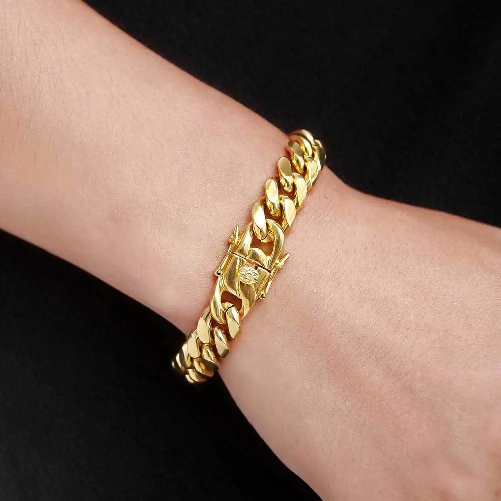 10mm Guldplätterad Miami Cuban Armband