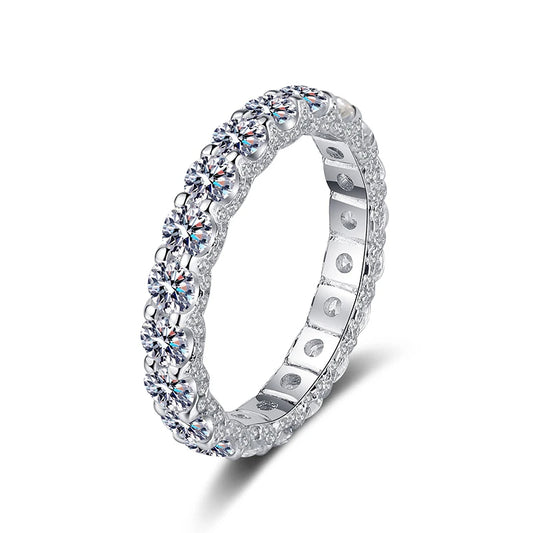 3mm Silver Moissanite Ring