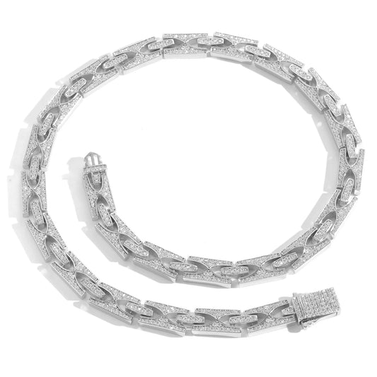 10mm Iced Out Platt Halsband