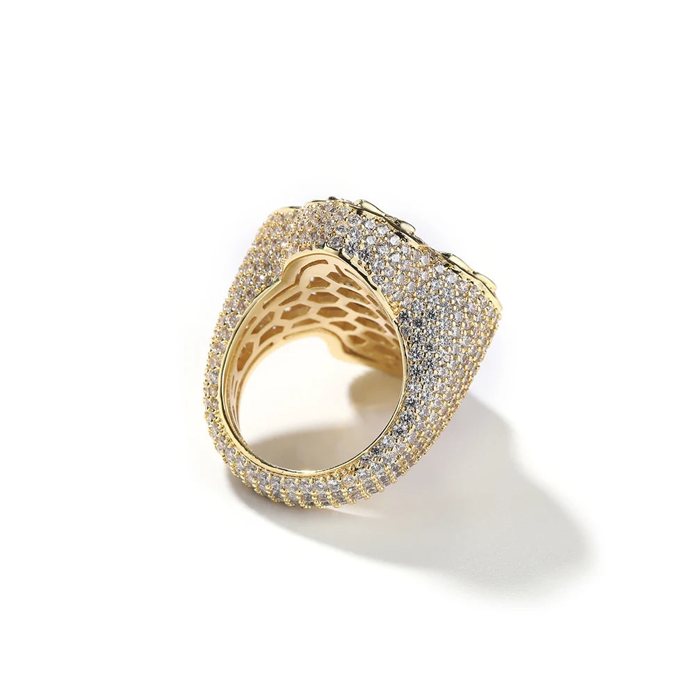 Diamant Kors Iced Out Ring
