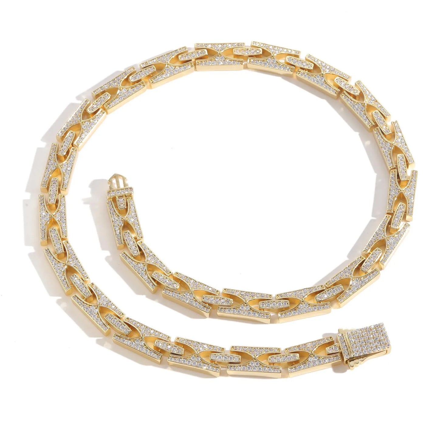10mm Iced Out Platt Halsband