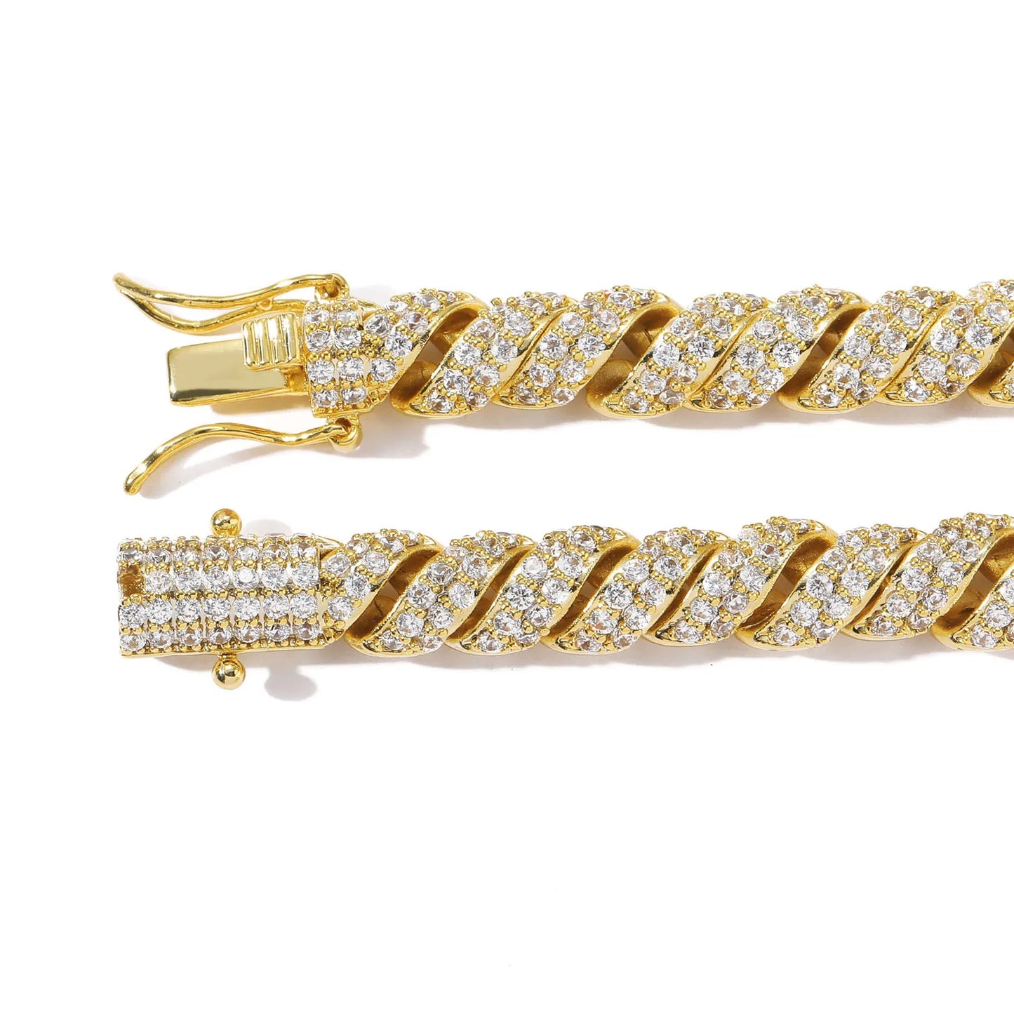 8mm Twisted Iced Out Armband
