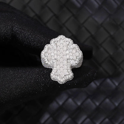 Diamant Kors Iced Out Ring
