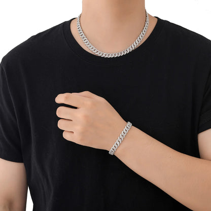 Herr 10mm Cuban Iced Out Armband