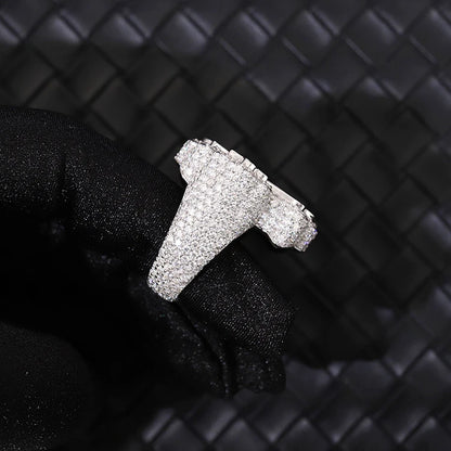 Diamant Kors Iced Out Ring