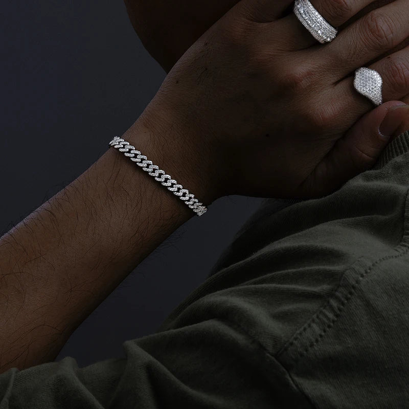 6mm Moissanite Diamant Cuban Armband