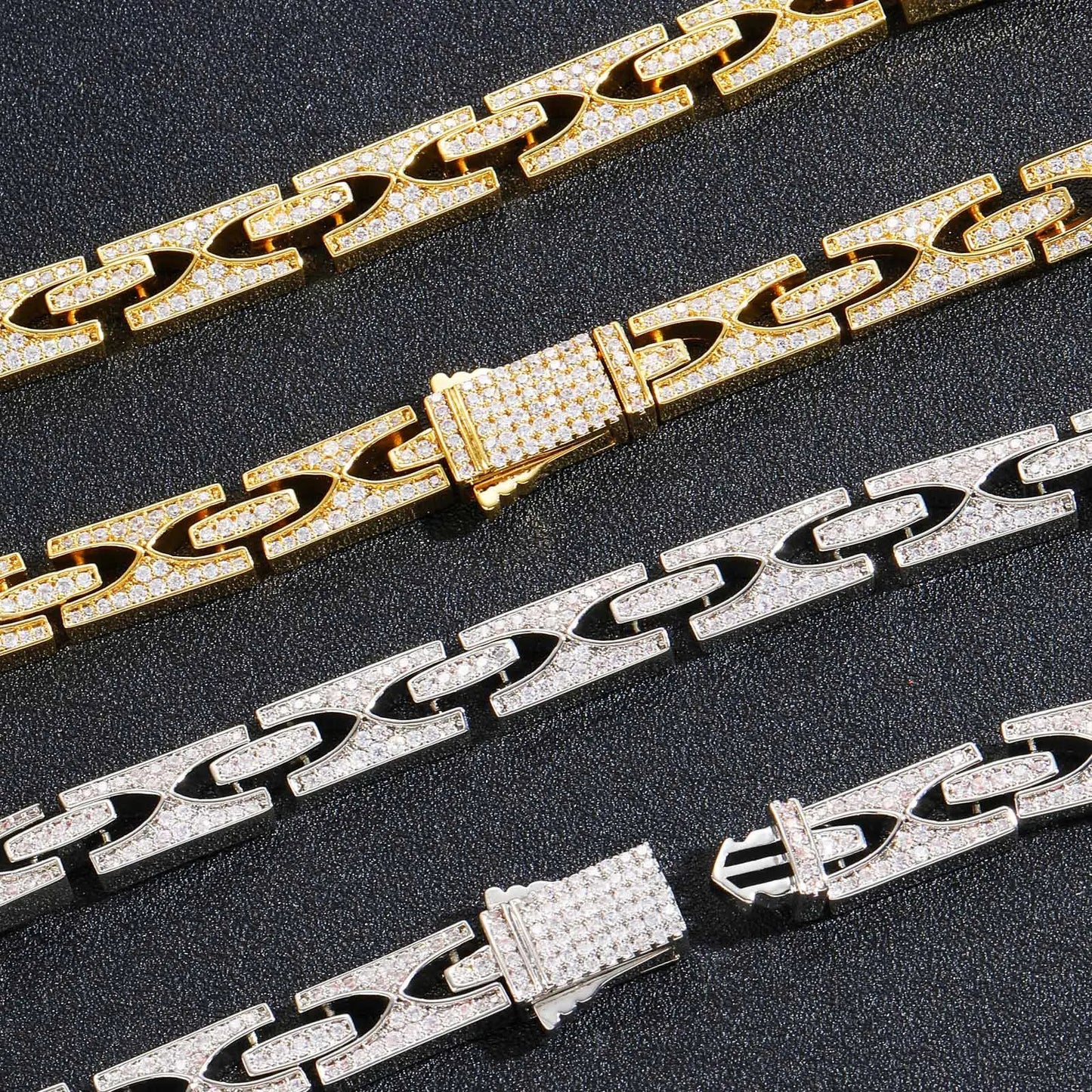 10mm Iced Out Platt Halsband