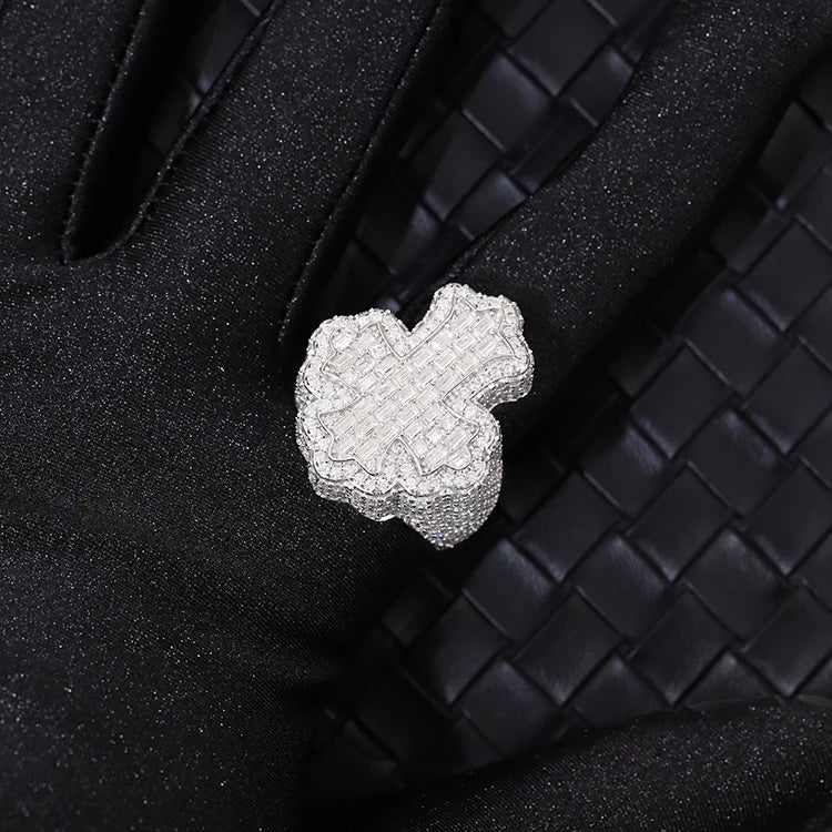 Diamant Kors Iced Out Ring