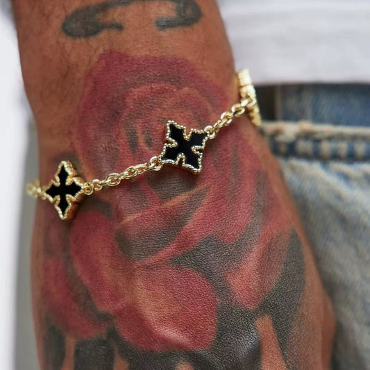 Svart Kors Armband