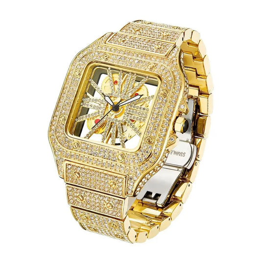 Iced Out King Square Klocka