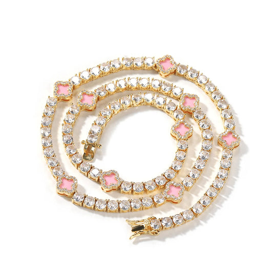4mm Rosa Klavali Tennis Halsband