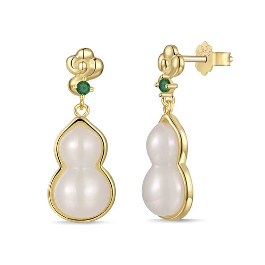 22K Guldpläterade Dangle Stud Örhängen