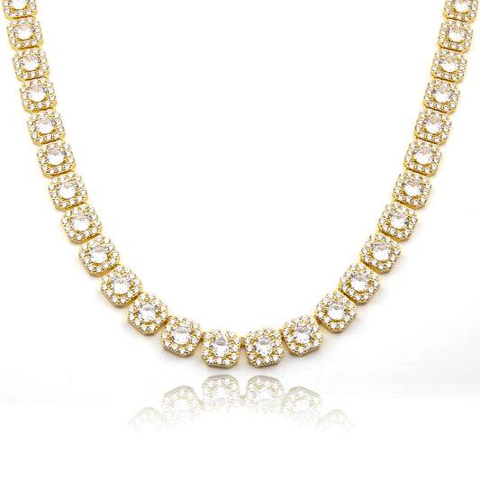 10mm Cubic Square Tennis Halsband