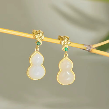 22K Guldpläterade Dangle Stud Örhängen