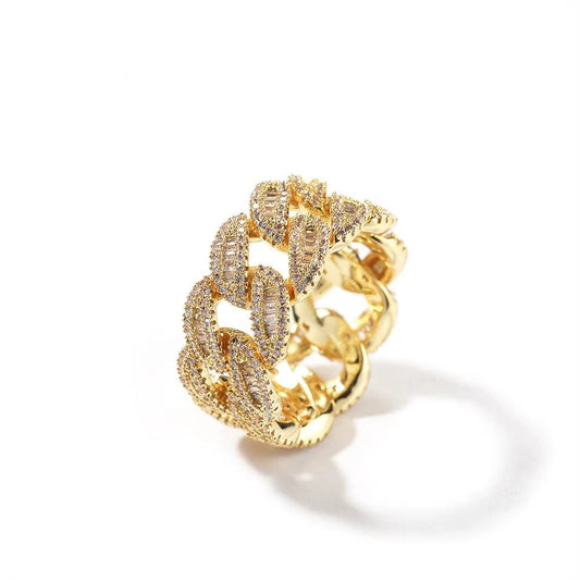 Cuban Band Iced Out Ring