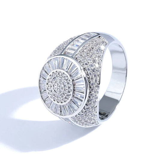 Zirkon Iced Out Baguette Ring