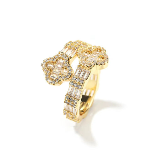 Iced Out Fyrklöver Ring